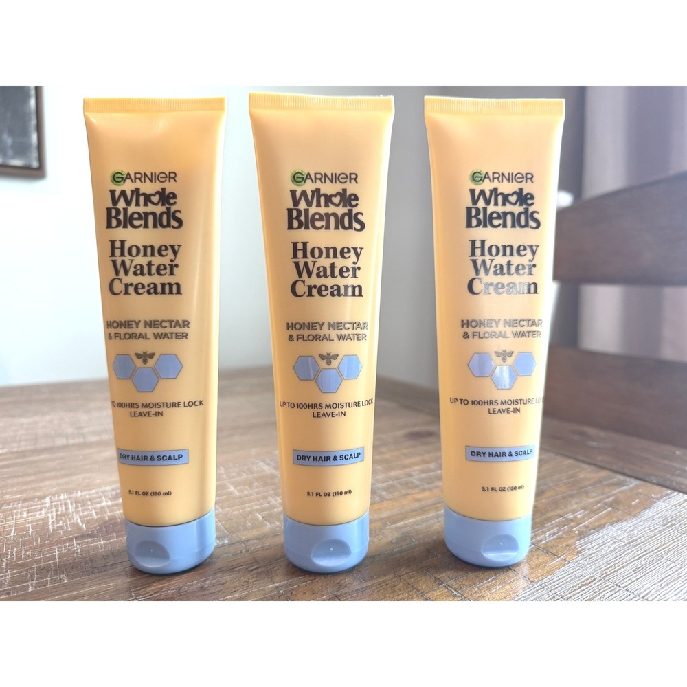 NEW LOT Garnier Whole Blends Honey Water Cream Leave-In 5.1oz Dry Hair Scalp
